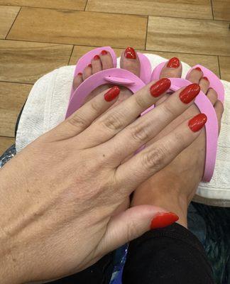 Great mani pedi! Lots of color selection and the best massage chairs I've ever had. Highly recommend!