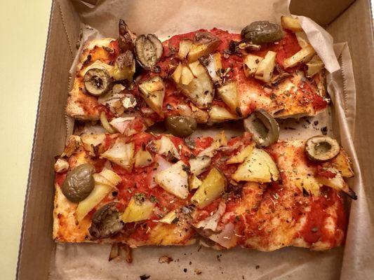 Potato and Olive Vegan Pizza