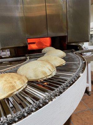 Warm, fresh pitas