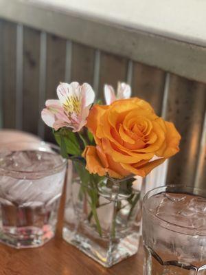 Fresh cut flowers on the table