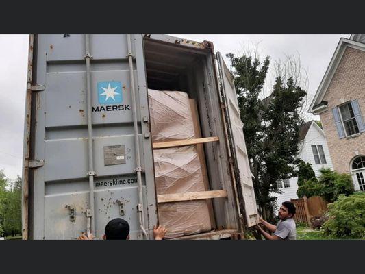 Loading container full and ready for transportation