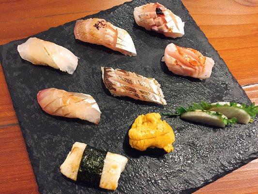 Chef's choice 7 pc Nigiri with fishes from Japan