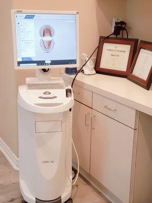 CAD/CAM 3D computer for in office crowns