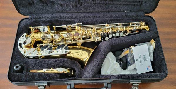 The saxophone in the hard case