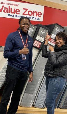 Tevin and I in Calumet City's Mattress Firm Value Zone