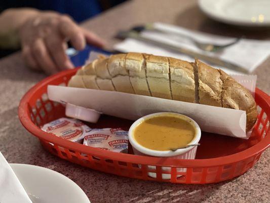 Complimentary bread, so amazingly light and crusty