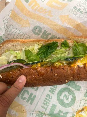 I got a veggie sub with everything on it and it wasn't even filled...