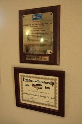 Our certifications.