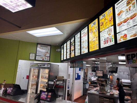 Menu and order area