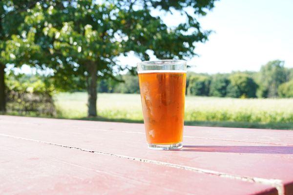 Enjoy a beer, all year round, in our huge backyard!