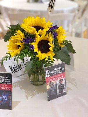 Small sunflower centerpiece