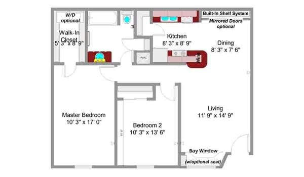 Two Bedroom/One Bath