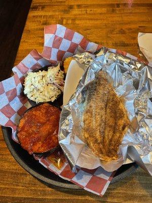 Awesome Catfish Cole Slaw and Stewed Tomatoes last night at Andy Nelson's