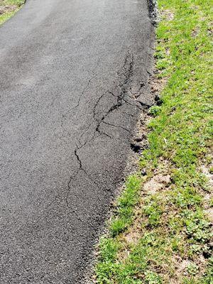 Driveway began collapsing in less than 6 months.