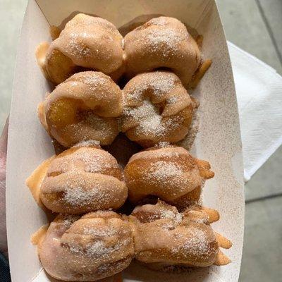 Glazed  mini donuts. Good, but the glaze was too sweet when the donuts were already sweet.