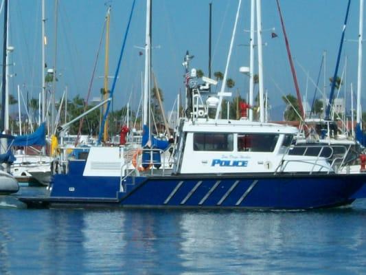 Sano Diego Harbor Police patrol San Diego Bay near Southwestern Yacht Club.