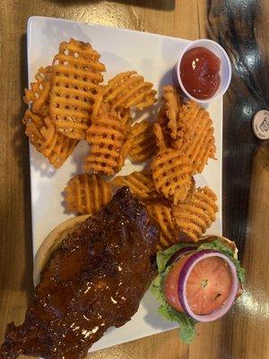 Nashville Hot Chicken with sweet potato fries