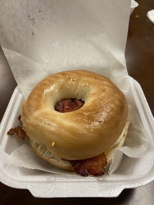 All American with bacon on a bagel