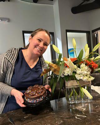 Happy 13 year anniversary to our dental hygienist Kim!  We appreciate all the hard work and dedication to our patients and office!