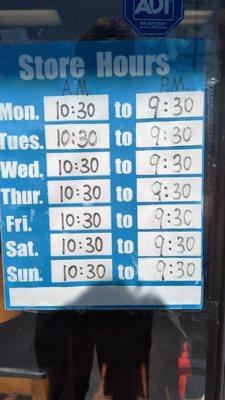 store hours