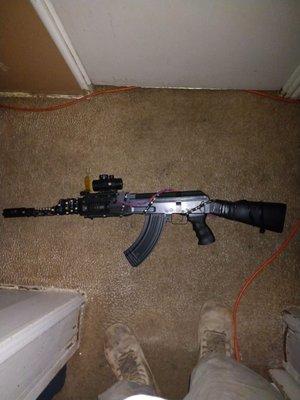 My AK with it's new hi cap mag from modern airsoft!