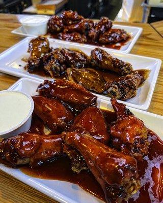 Nashville hot, korean, bourbon wings