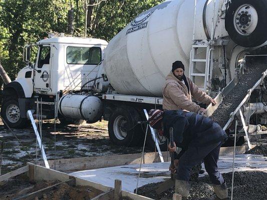 Laying foundation for detached garage