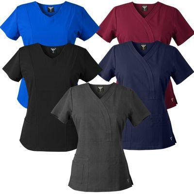 stretchy, rayon scrubs at an affordable range