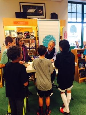 Authors such as Mike Lupica visit us.