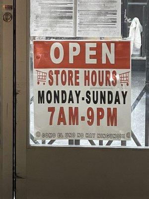 Store Hours