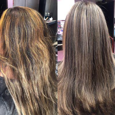 Color correction by Yesenia at Regina salon