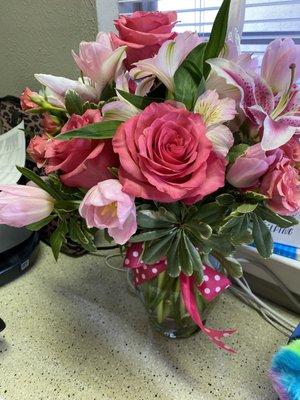 Pink Birthday arrangement