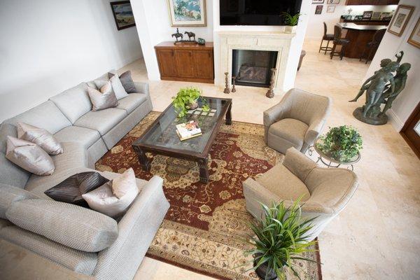 Cozy family room  Swivel chairs for easy conversation