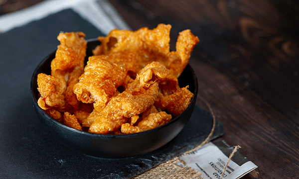 Fried Chicken Skins make for a crunchy, savory, share-able snack.