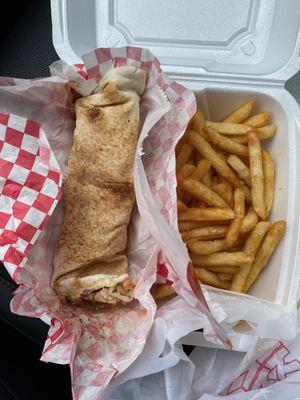 Chicken Schwarma & Fries! Delightful!