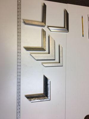 Silver frames, corner samples, Larson Juhl, CMI, mouldings