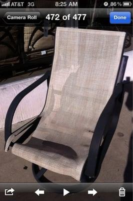 Sling chair before repair