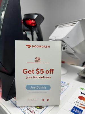 $5 off doordash!