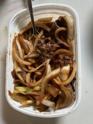 Mongolian beef - too many onions & flavor was ok