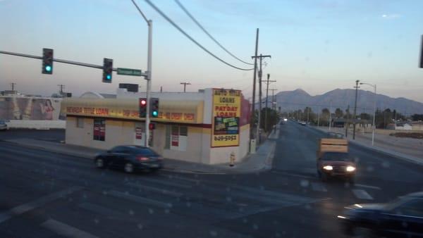 Storefront, at sunset (hide yo' kids).