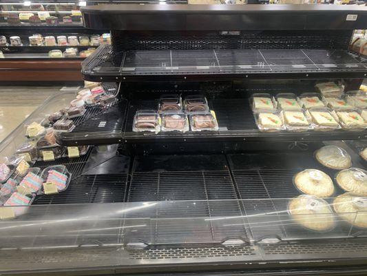 Half empty deli case