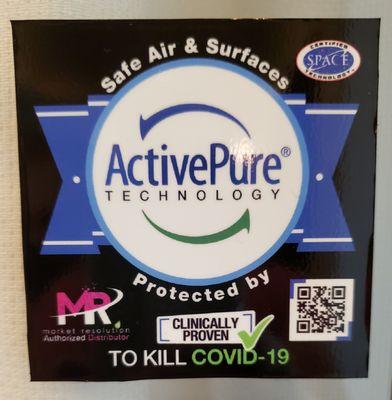 We use ActivePure technology that kills 99.99% of Covid-19 so you can feel protected!