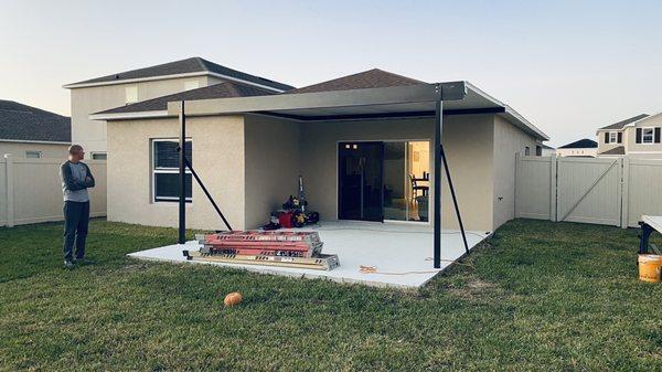 Composite roof went up