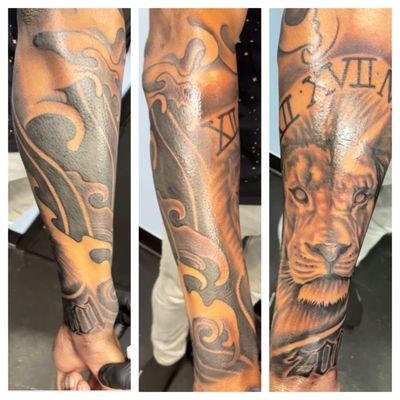 Half sleeve done at Divine Art Trap Ink