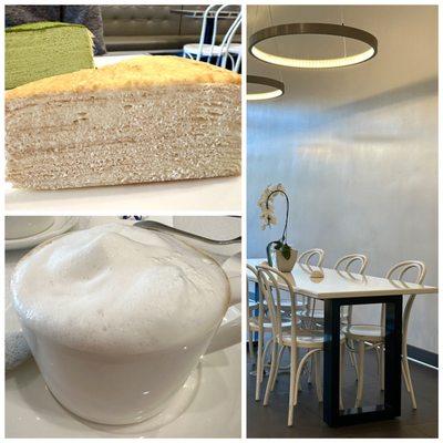 Excellent dine in service, good coffee, yummy original cake, cold chunky matcha cake. Everything goes fast out tho