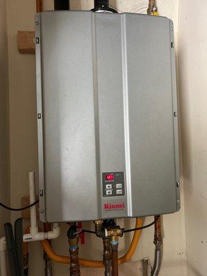 New Rinnai tankless water heater.