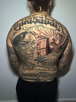 "Lamento Borincano "...Back piece by Aaron Garcia