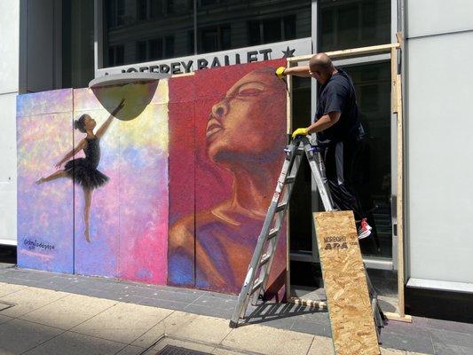 Carlos Flores gently removing Art from the Joffrey Ballet