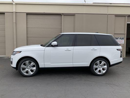 Ranger Rover with Front Paint Protection (clear bra) and Pinnacle Series Ceramic window film!