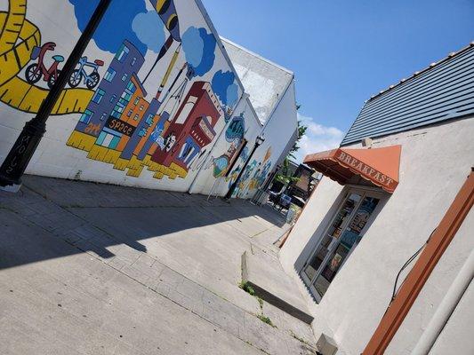 This way to Main Street downtown Patchogue Village